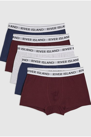 Red Mixed Waistband Pack Of 5 Trunks