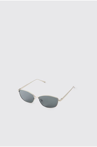 Metal Trim Square Sunglasses - black