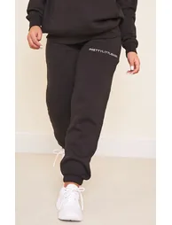 Maternity Black Embroidered Pretty Little Mama Joggers - 1