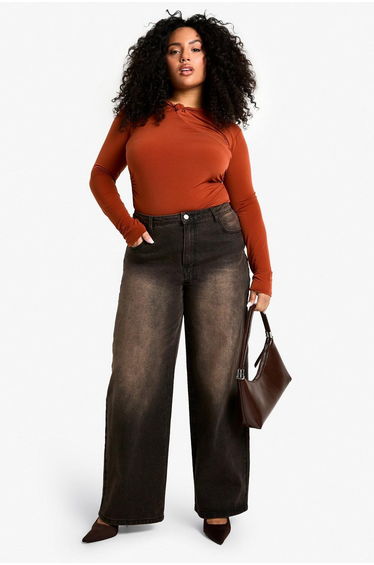 plus twist detail rouched bodysuit - tan