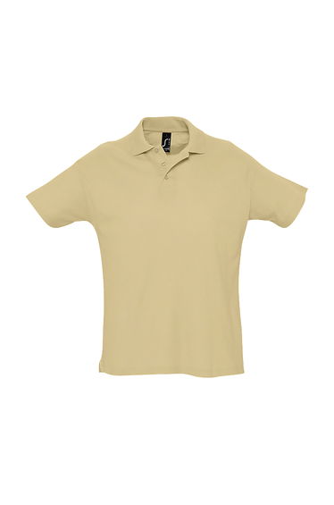 SOLS Mens Summer II Pique Short Sleeve Polo Shirt - Sand