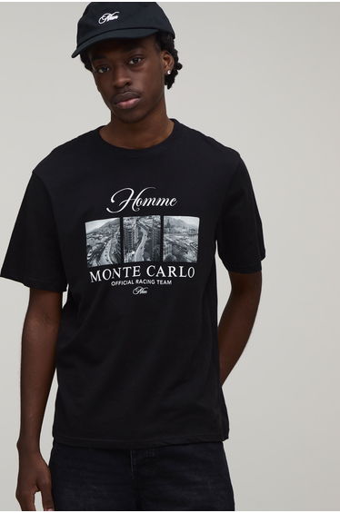 Regular Monte Carlo Photo Print T-Shirt - black