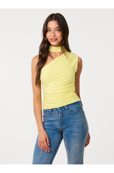 Choker Scarf Detail Slinky Top