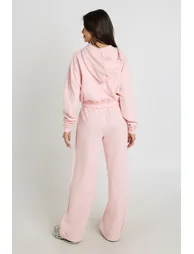 Washed Loopback Distressed Straight Leg Jogger - light pink - 1