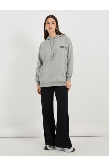 Oversized Longline Slogan Hoodie