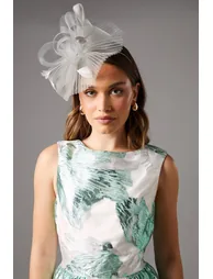 Sleeveless Jacquard Fit And Flare Midi Dress - 3