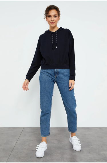 TOMMY Relaxed Hooded Sweatshirt With Tie Detail
