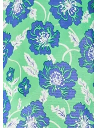 Women's Midi Wrap Dress with Flared Kimono Sleeves in Green Floral Print . - 4