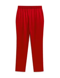 Mizalle Elastic Waist Slim Leg Satin Trousers