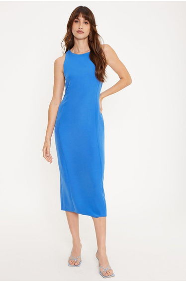 Crepe Tailored Zip Back Midi Dress