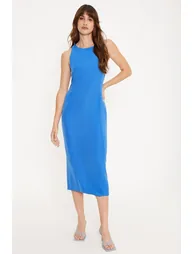 Crepe Tailored Zip Back Midi Dress