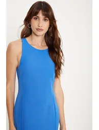 Crepe Tailored Zip Back Midi Dress - 3