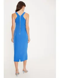 Crepe Tailored Zip Back Midi Dress - 2