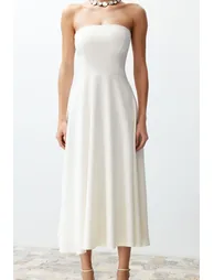 فستان زفاف طويل - أبيض - 4