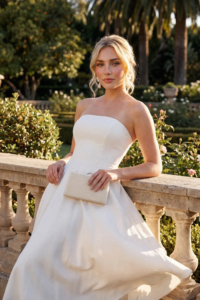 white skater wedding dress Corset White Skater Glitter Sweetheart Midi Dress