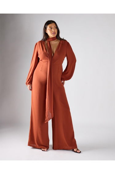 Glamorous Curve Rust Jumpsuit