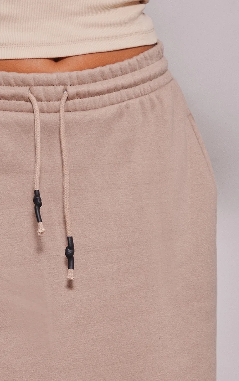 Mocha Sweat Drawstring Midi Skirt - 3