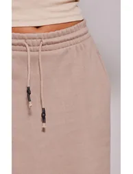 Mocha Sweat Drawstring Midi Skirt - 3