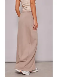 Mocha Sweat Drawstring Midi Skirt - 2