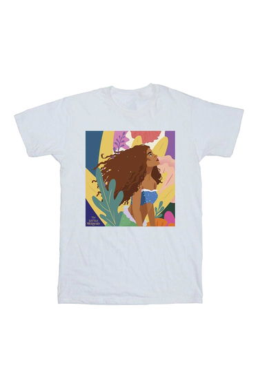 The Little Mermaid Girls Colourful Cotton T-Shirt - White
