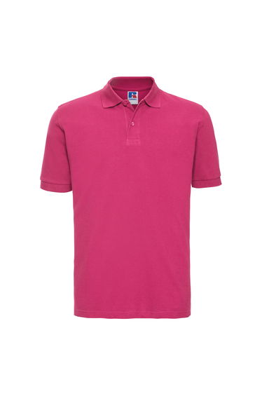 Russell Mens 100% Cotton Short Sleeve Polo Shirt - Fuchsia