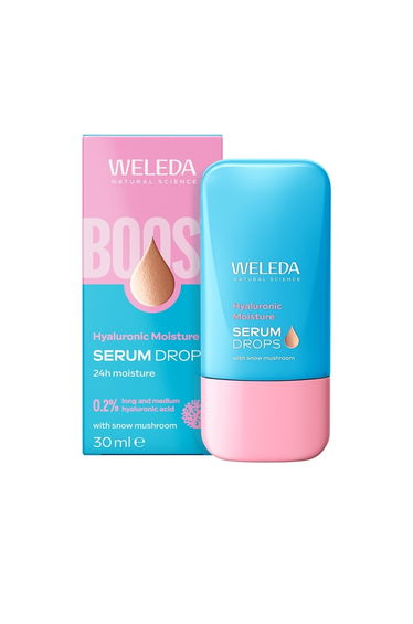 Weleda Hyaluronic Face Serum Drops with Snow Mushroom, Vegan, 30ml