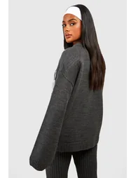 Dsgn Crew Neck Knitted Jumper - charcoal - 1