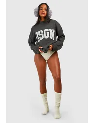 Dsgn Crew Neck Knitted Jumper - charcoal - 2