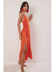 Floral Pattern Maxi Woven Beach Dress - 1