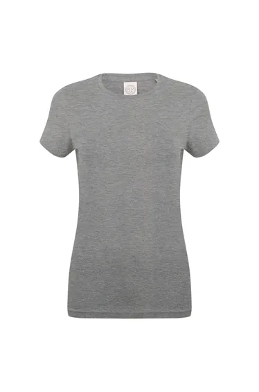 Skinni Fit Womens/Ladies Feel Good Stretch Short Sleeve T-Shirt - Heather Grey