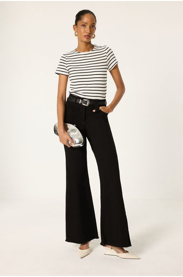 DOUBLE LAYER BASIC STRIPED T-SHIRT