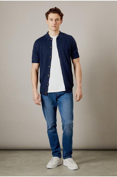 Mid Wash Stretch Slim Fit Jeans