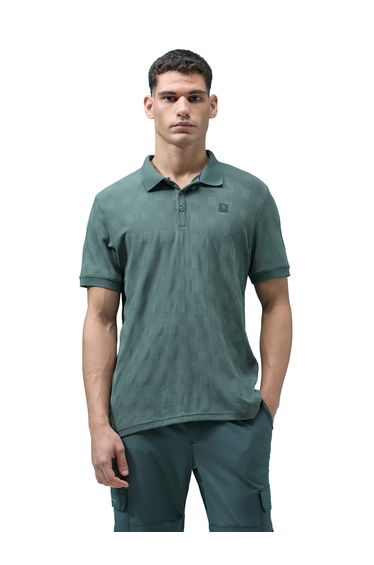 Men Jacquard Slim Fit Polo