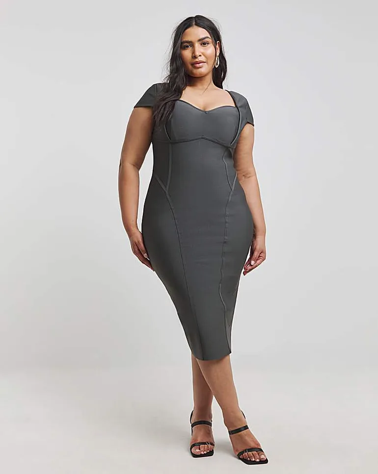 Contouring Seam Bandage Midi Dress Simply Be : Dresses : VogaCloset Oman