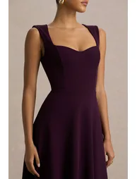 فستان ميدي بياقة سويتهارت - أحمر - 5