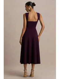 فستان ميدي بياقة سويتهارت - أحمر - 1