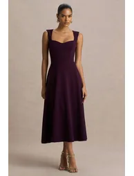 فستان ميدي بياقة سويتهارت - أحمر - 2