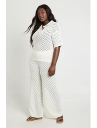 Plus Knitted Beach Trouser - ivory - 2