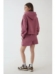 DSGN Studio Collegiate Applique Boxy Zip Through Hoodie - rose - 1