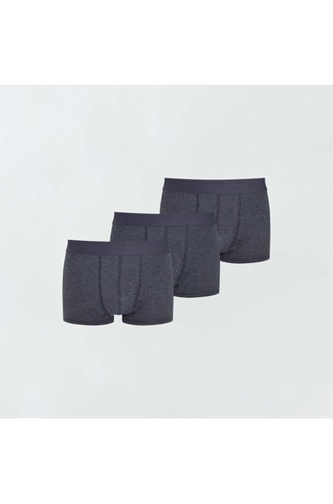 Pack of 3 pairs of plus size eco-design boxer shorts dark grey