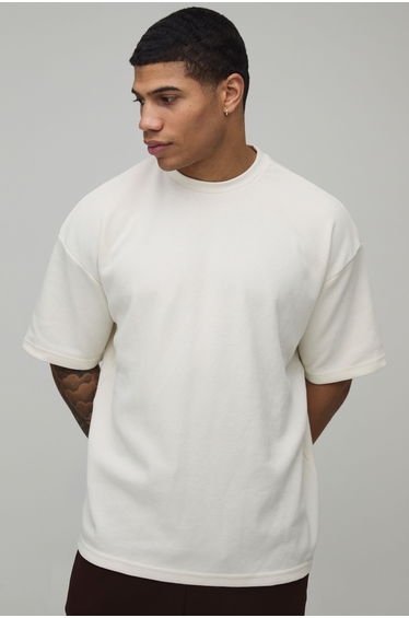 Oversized Waffle T-Shirt - ecru