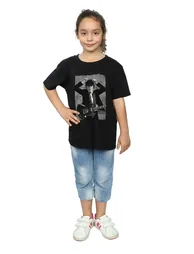 AC/DC Girls Angus Young Distressed Photo Cotton T-Shirt - Black - 3