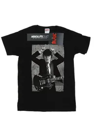 AC/DC Girls Angus Young Distressed Photo Cotton T-Shirt - Black - 1