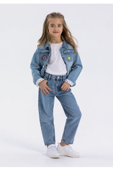 Girls Denim Mom Jeans