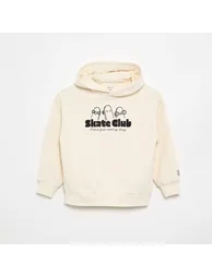 Printed Hooded Sweatshirt WHITE