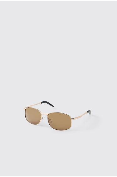 Brown Lens Rectangle Sunglasses - brown