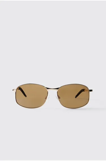 Brown Lens Rectangle Sunglasses - brown