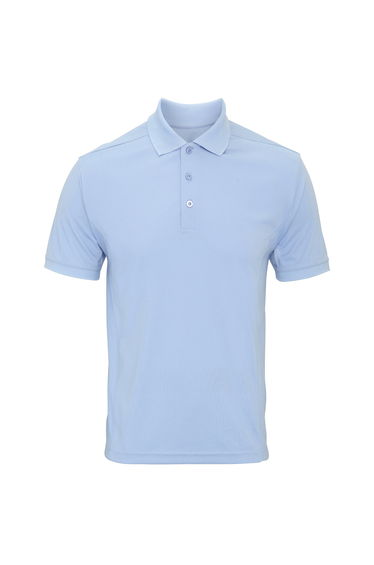 Premier Mens Coolchecker Pique Short Sleeve Polo T-Shirt - Light Blue