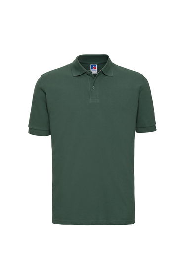 Russell Mens 100% Cotton Short Sleeve Polo Shirt - Bottle Green