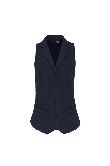 Premier Womens/Ladies Herringbone Waistcoat - Navy